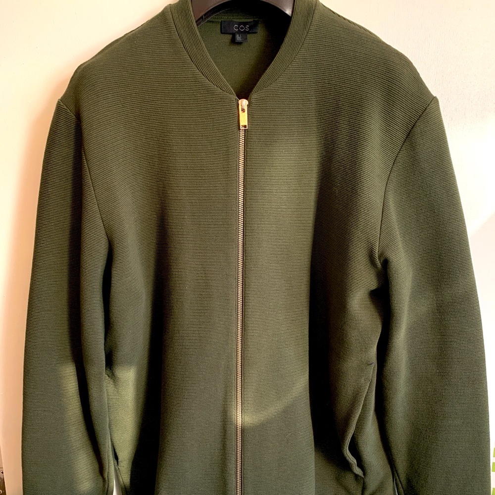COS Brand Olive Bomber Jacket Cotton